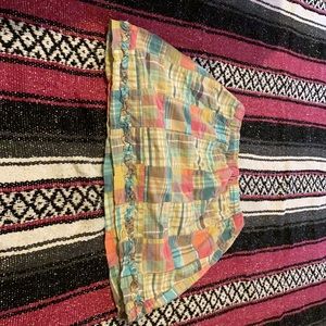 J. Khaki plaid mini skirt with shorts